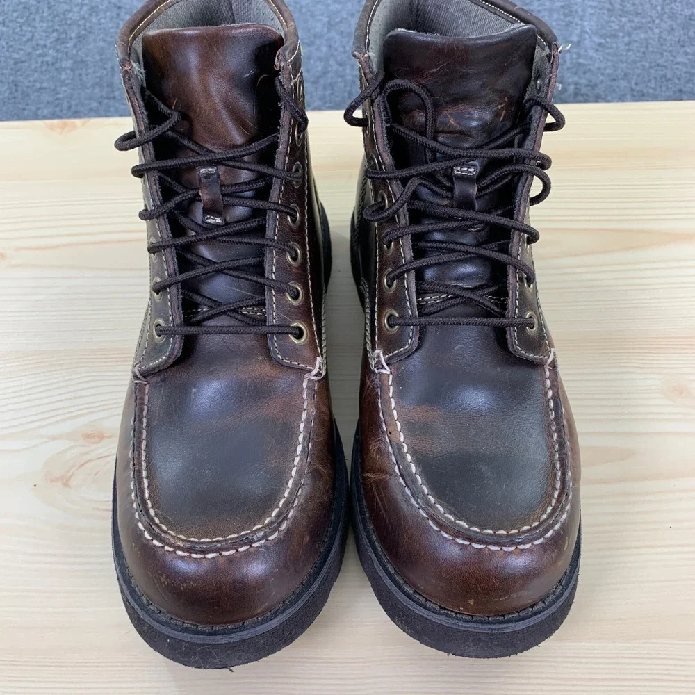 Brooks Brothers Combat Boots Men 9M Brown Leather Hiking 346 Modern Casual